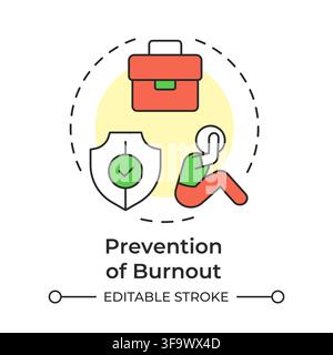 Prevention of burnout multi color concept icon Stock Vector
