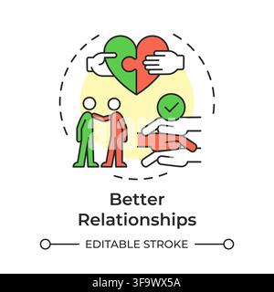 Better relationships multi color concept icon Stock Vector