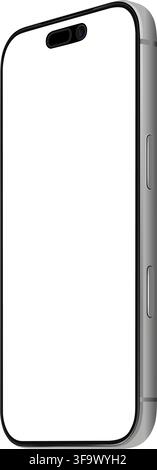 3d mobile phone  transparent screen mockup illustration, smartphone mockup blank screen display. vector illustration gadget technology. Stock Vector