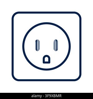 Electric Wall Socket Line Icon Vector Illustration. Stock Vector