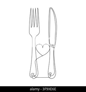 Knife drawing with black outline isolated on white background vector illustration Stock Vector