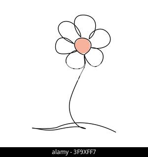 Maio laranja icon continuous one line drawing minimalist outline illustration Stock Vector