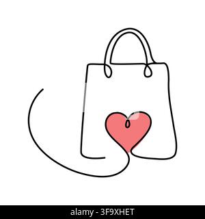 Singles Day 11:11 female Heart continuous line art illastartion drawing white background on November 11th Stock Vector