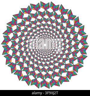 Triangle pyramid mandala rosette geometry with colorful vector shape. eps 10. Stock Vector