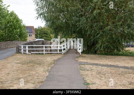 Listed bridge over Alconbury Brook (dried up in the 2026 drought) Cambridgeshire, summer 2026drough Stock Photo