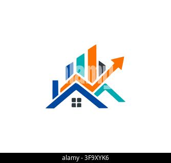 Professional Real Estate Growth Vector Logo For Financial Property Stock Vector