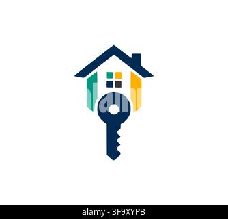 Modern Home Key Vector Logo Design For Real Estate Stock Vector