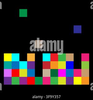 Block puzzle game vector shape features colorful square pattern. It represents creative tetris arcade. eps 10 Stock Vector