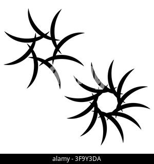 Abstract ninja shuriken star collection with black vector element. eps 10. Stock Vector