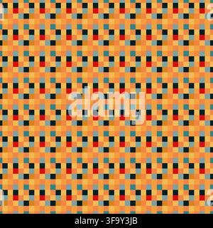 Colorful Warm Pixel Checkered Grid Stock Vector