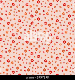 Cute Pink Ditsy Blossom Print Stock Vector