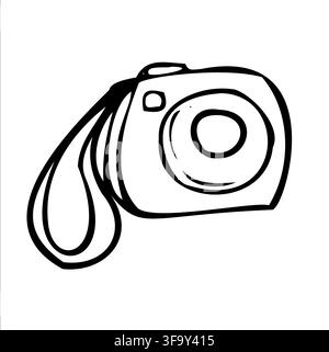 Camera outline simple illustration stickers of universal icons for UI and UX, website or mobile application Stock Vector