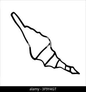 Various Seashells set. Different shapes. Outline modern sticker style.The drawing conveys a sense of the ocean and its inhabitants Stock Vector