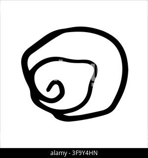 Various Seashells set. Different shapes. Outline modern sticker style.The drawing conveys a sense of the ocean and its inhabitants Stock Vector
