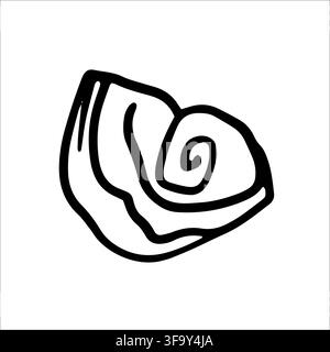 Various Seashells set. Different shapes. Outline modern sticker style.The drawing conveys a sense of the ocean and its inhabitants Stock Vector