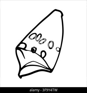 Various Seashells set. Different shapes. Outline modern sticker style.The drawing conveys a sense of the ocean and its inhabitants Stock Vector
