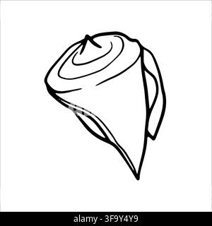 Various Seashells set. Different shapes. Outline modern sticker style.The drawing conveys a sense of the ocean and its inhabitants Stock Vector