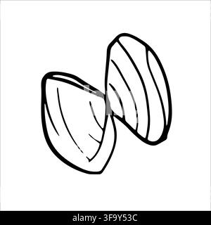 Various Seashells set. Different shapes. Outline modern sticker style.The drawing conveys a sense of the ocean and its inhabitants Stock Vector