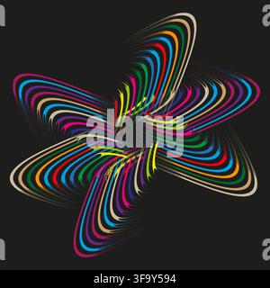 Star 3d wireframe line vector shape features colorful bright motion. It represents creative abstract galaxy. eps 10 Stock Vector