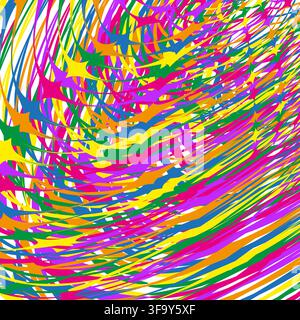 Wave line curve vector shape features colorful chaotic pattern. It represents creative abstract background. eps 10 Stock Vector