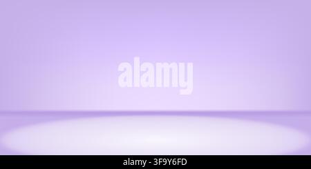 Violet studio bg, abstract purple gradient for sun spot. White round ray on floor, 3d wall in blue limbo room. Spring scene podium, minimal lilac Stock Vector