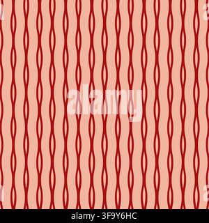 Red Wavy Vertical Stripes Pattern Stock Vector