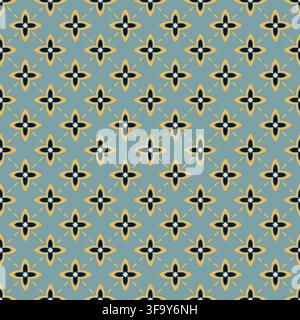 Blue Geometric Star Tile Graphic Stock Vector