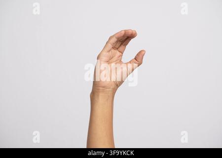 Deaf alphabet letter C by hand. Letter 'C' in sign language, isolated on a white background. Hand gestures. hearing impairment. Stock Photo