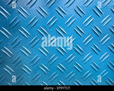 blue diamond plate background texture Stock Photo