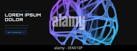 Background brain conexion and ai 3d digital with abstract medical neuron. Science research tech and concept artificial human with vector data network. Stock Vector