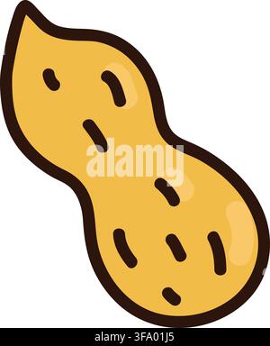 Illustration of outlined peanut shell Stock Vector