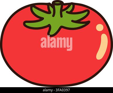 Cute and colorful red tomato Stock Vector