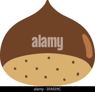 Simple and flat colored brown chestnut Stock Vector