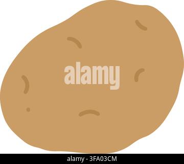 Flat colored simple brown potato Stock Vector