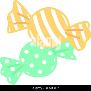 Simple and flat colorful candies Stock Vector