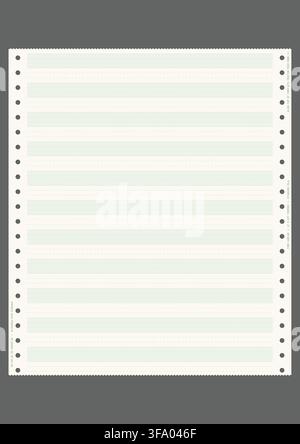 Matrix printer A4 paper template Stock Vector