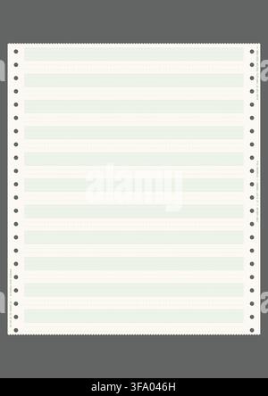 Matrix printer A4 paper template Stock Vector