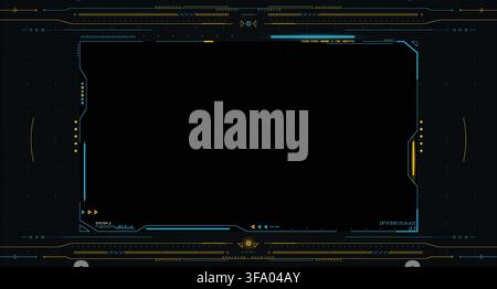 Futuristic blue UI video screen Stock Vector