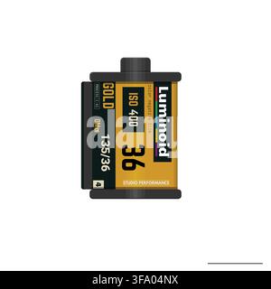 35mm film cartridge Stock Vector