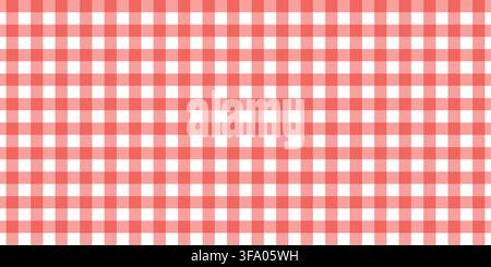 Red pink gingham plaid squares create a seamless repeat check grid pattern for fabric textile wallpaper tablecloth and wrapping Stock Vector
