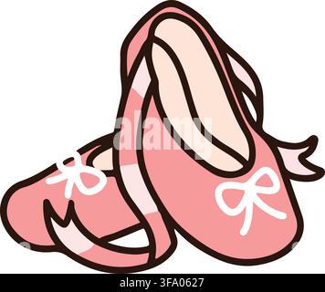 Simple and cute pink ballet shoes Stock Vector