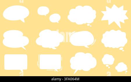 Simple and Pop Hand drawn Speech Bubbles Stock Vector