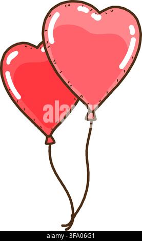 Simple hand drawn heart shaped balloons Stock Vector