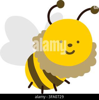 Simple flat colored Bumble bee Stock Vector