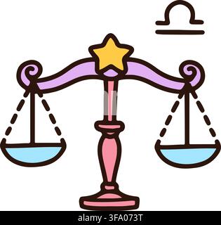 Outlined simple zodiac sign Libra Stock Vector