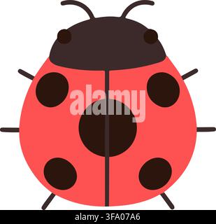 Simple flat colored dotted Ladybug Stock Vector