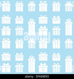 Minimal seamless pattern with repeating gift box icons digital products Stock Vector