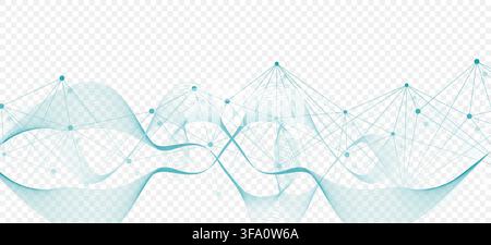 Geometric abstract background with connected line and dots. Structure molecule and communication. Big Data Visualization. Medical, technology, science Stock Vector