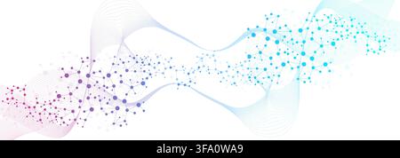 Structure molecule and communication Dna, atom, neurons. Science concept for your design. Connected lines with dots. Medical, technology, chemistry Stock Vector