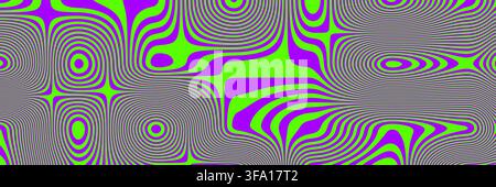 Psychedelic y2k trippy with purple green texture for blue groovy pattern. Background swirl grid with pink abstract organic for checker square tech. Se Stock Vector